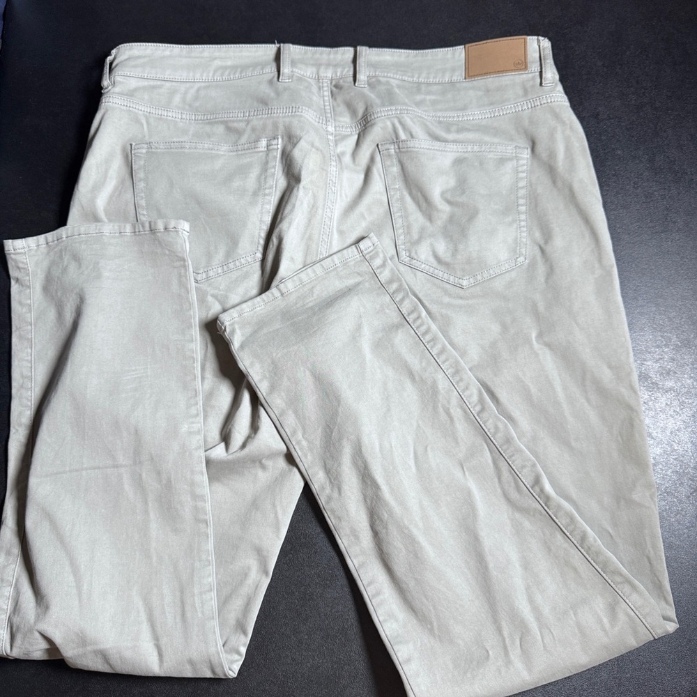 Peter Millar Signature Sateen Pants Mens 38 Gray Solid Classic Fit Stretch